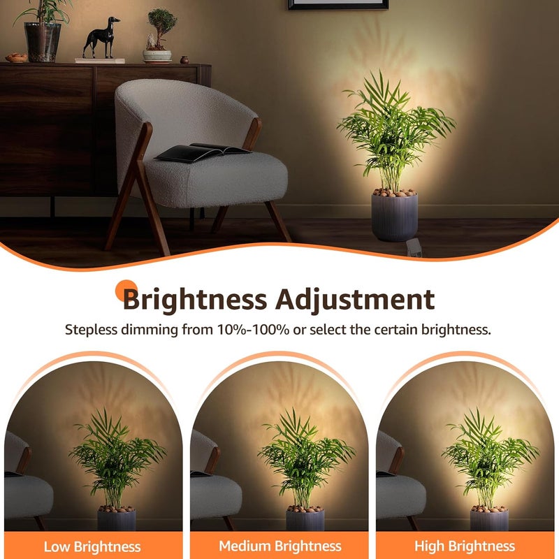 URTOM 2 Pack LED Uplights Indoor, 3W Plug-in Spot Lights Indoor with Remote Control: Dimmable and Timer, 3000K/4000K/5000K Adjustable Uplights for Plants, Pictures, Artwork, 5.9 FT Plug Cord - Image 5